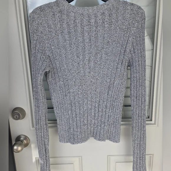 $120 Calvin Klein Women Light Gray Ribbed Sweater Sz M NWT Cozy Cotton Blend - Picture 11 of 11